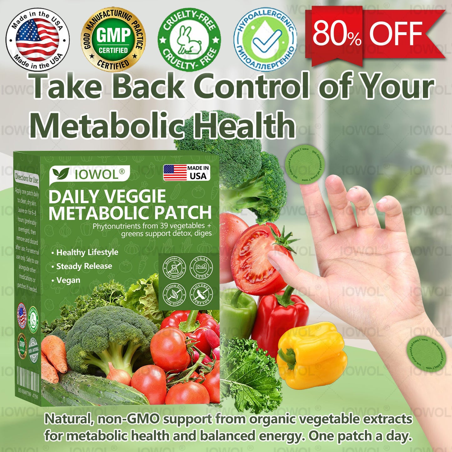 🥦𝐎𝐟𝐟𝐢𝐜𝐢𝐚𝐥 𝐒𝐭𝐨𝐫𝐞 | 𝐈𝐎𝐖𝐎𝐋® 𝐃𝐚𝐢𝐥𝐲 𝐕𝐞𝐠𝐞𝐭𝐚𝐛𝐥𝐞 𝐌𝐞𝐭𝐚𝐛𝐨𝐥𝐢𝐜 𝐏𝐚𝐭𝐜𝐡 𝐮𝐬𝐞𝐬 𝐨𝐫𝐠𝐚𝐧𝐢𝐜 𝐯𝐞𝐠𝐞𝐭𝐚𝐛𝐥𝐞 𝐞𝐱𝐭𝐫𝐚𝐜𝐭𝐬 𝐚𝐧𝐝 𝐩𝐡𝐲𝐭𝐨𝐧𝐮𝐭𝐫𝐢𝐞𝐧𝐭𝐬 𝐟𝐫𝐨𝐦 𝟑𝟗 𝐯𝐞𝐠𝐞𝐭𝐚𝐛𝐥𝐞𝐬 + 𝐠𝐫𝐞𝐞𝐧𝐬 𝐭𝐨 𝐬𝐮𝐩𝐩𝐨𝐫𝐭 𝐝𝐞𝐭𝐨𝐱, 𝐝𝐢𝐠𝐞𝐬𝐭𝐢𝐨𝐧 & 𝐦𝐞𝐭𝐚𝐛𝐨𝐥𝐢𝐜 𝐫𝐞𝐬𝐞𝐭, 𝐚𝐧𝐝 𝐛𝐨𝐨𝐬𝐭 𝐞𝐧𝐞𝐫𝐠𝐲 𝐟𝐨𝐫 𝐚𝐥𝐥-𝐝𝐚𝐲 𝐰𝐞𝐥𝐥𝐧𝐞𝐬𝐬.