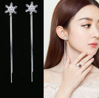 2026 New Gold Color Long Crystal Tassel Dangle Earrings for Women Wedding Drop Earring Fashion Jewelry Gifts