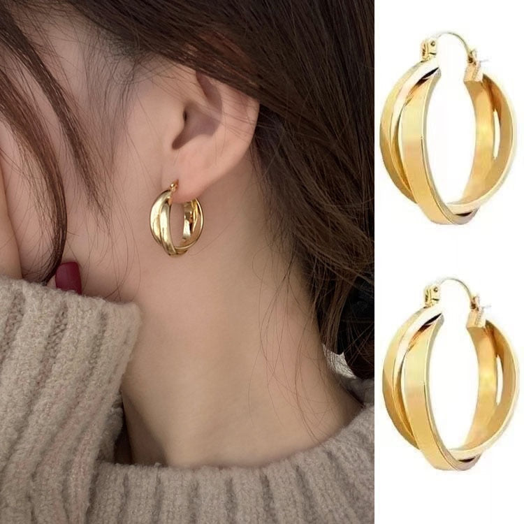 2026 Korean New Simple Temperament Circle Pearl Earrings Fashion Small Versatile Earrings  Jewelry