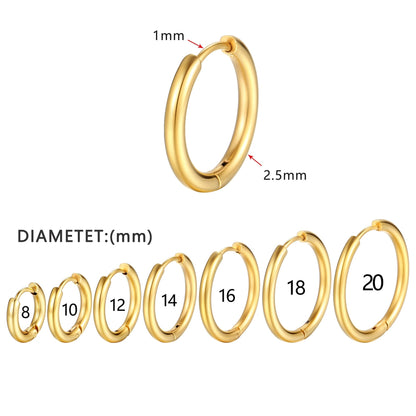 2026 New Simple Stainless Steel Small Hoop Earrings for Women Men Cartilage Ear Piercing Jewelry Pendientes Hombre Mujer