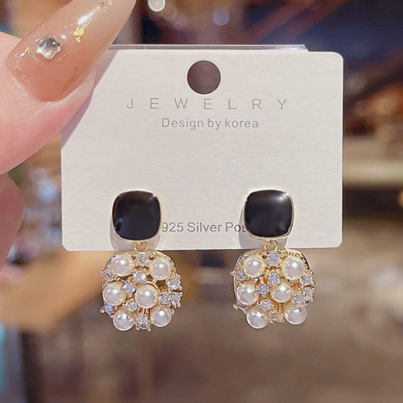 2026 Korean New Simple Temperament Circle Pearl Earrings Fashion Small Versatile Earrings  Jewelry