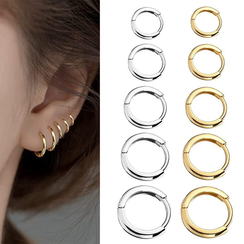2026 New Simple Stainless Steel Small Hoop Earrings for Women Men Cartilage Ear Piercing Jewelry Pendientes Hombre Mujer