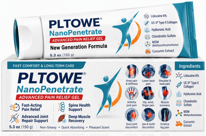 PLTOWE® NanoPenetrate Advanced Pain Relief Gel 🇺🇸 | Fast Comfort & Long-Term Joint & Muscle Care | Lidocaine + Menthol + MSM + Type II Collagen Formula | For Joint Pain, Muscle Soreness & Stiffness 💥